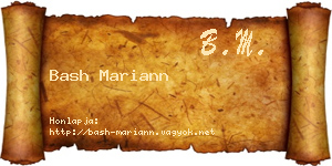 Bash Mariann névjegykártya